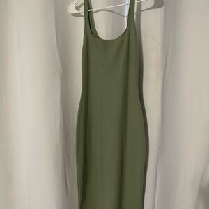 NWT Zara Khaki Green Midi Dress